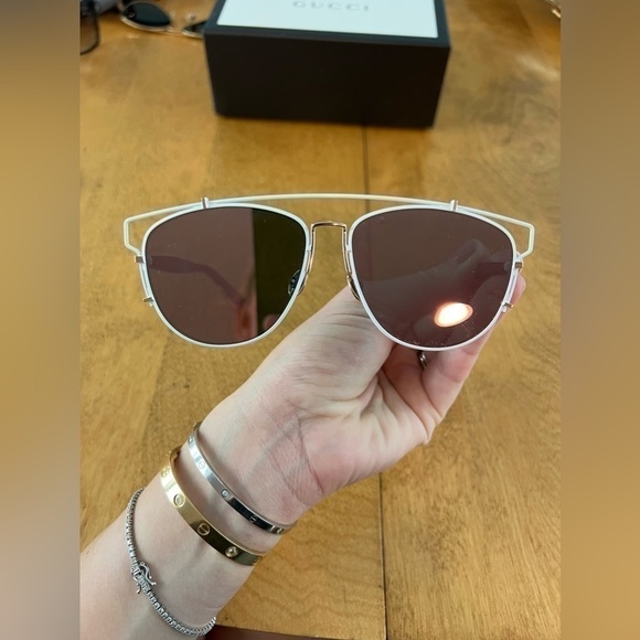 New White & Pink Dior Technologic Reflective Mirrored Sunglasses New - Picture 3 of 9